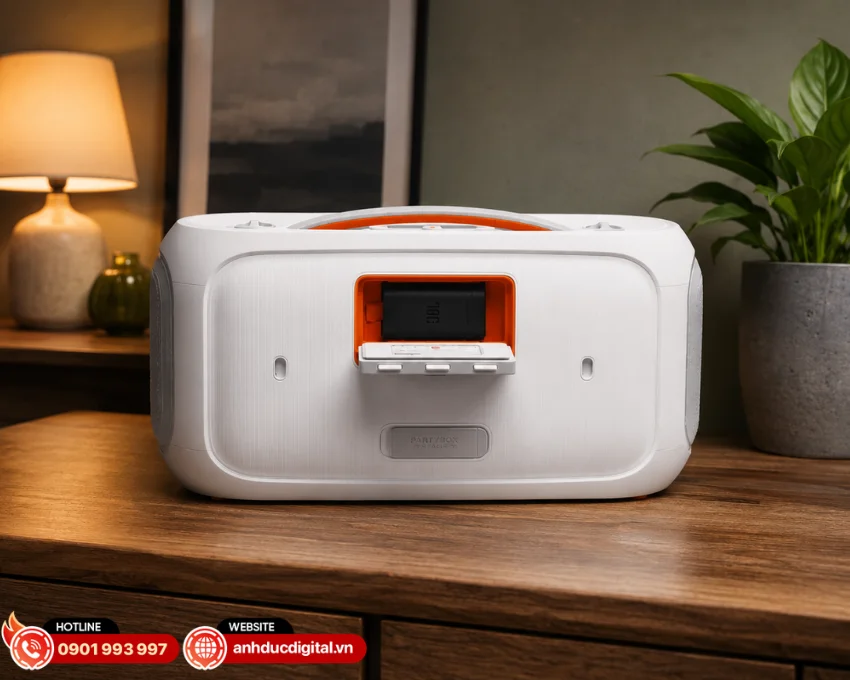 JBL PartyBox On-The-Go 2 Plus trang bị vi&ecirc;n pin dung lượng lớn