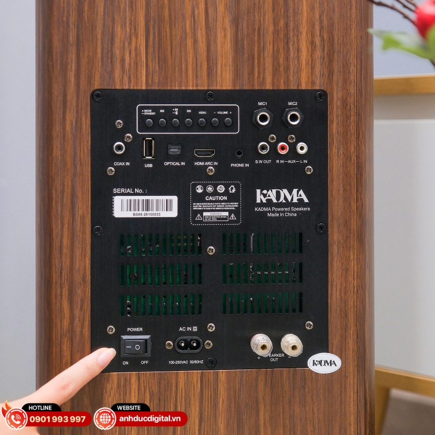 Loa Kadma BS66 hỗ trợ Bluetooth 5.3, HDMI ARC và Optical, dễ dàng kết nối với TV và điện thoại