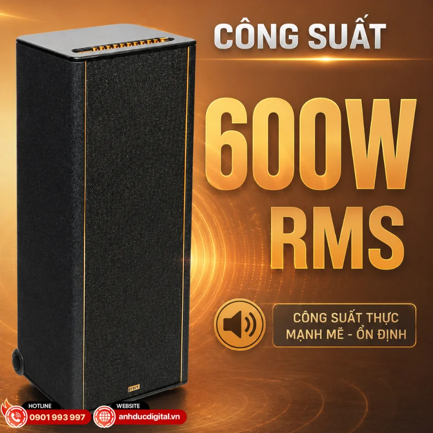 Kadma KF990 được trang bị c&ocirc;ng suất l&ecirc;n đến 600W RMS