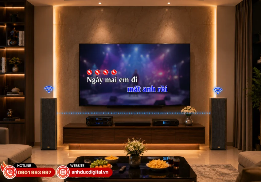 Kadma KF990 hỗ trợ t&iacute;nh nắng gh&eacute;p đ&ocirc;i 2 loa kh&ocirc;ng d&acirc;y