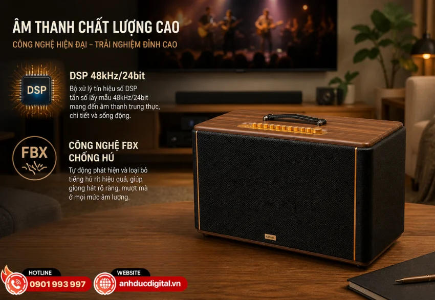 Loa KS350 được t&iacute;ch hợp chip DSP 48kHz/24bit