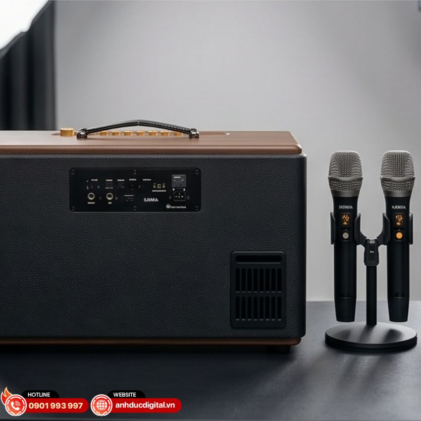 Kadma KS300 c&oacute; n&uacute;m chỉnh &acirc;m lượng dạng xoay 360 độ 