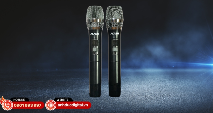 Loa Acnos CB31 đi k&egrave;m 2 micro kh&ocirc;ng d&acirc;y UHF vỏ nh&ocirc;m cao cấp