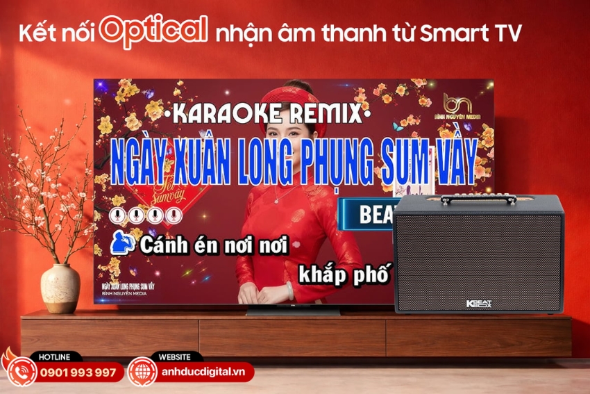 Acnos CS201 Plus được trang bị cổng Optical cho phép kết nối trực tiếp với Smart TV