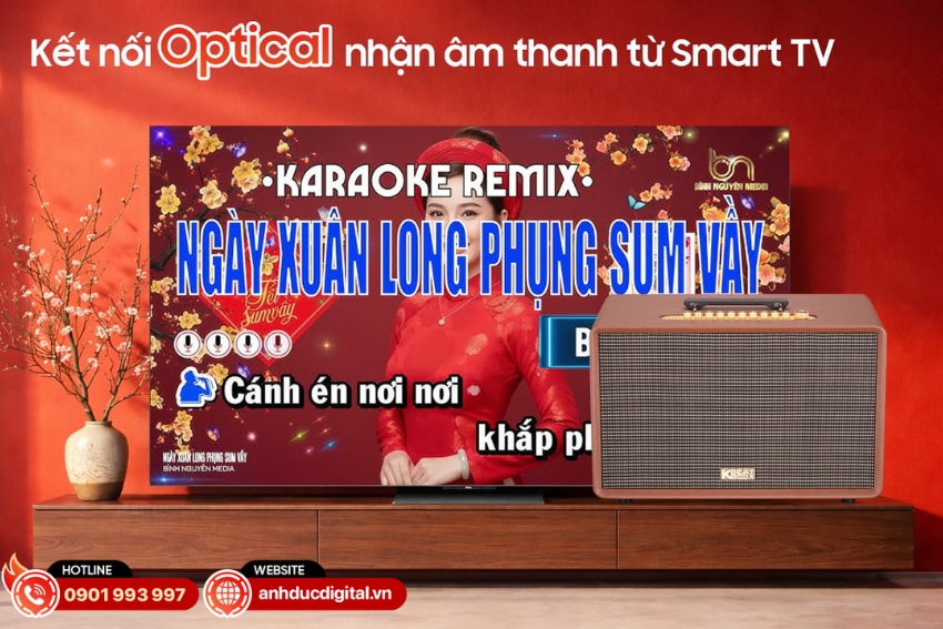 oa Acnos Flac 36 Ultimate hỗ trợ kết nối Smart TV th&ocirc;ng qua cổng Optical v&agrave; HDMI ARC