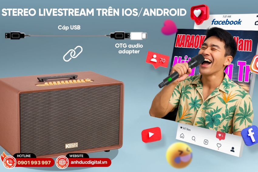 Flac 36 Ultimate hỗ trợ livestream stereo th&ocirc;ng qua kết nối OTG 
