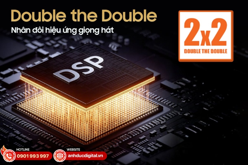 C&ocirc;ng nghệ Double The Double 2x2 gi&uacute;p tăng cường hiệu suất ph&aacute;t &acirc;m thanh của loa