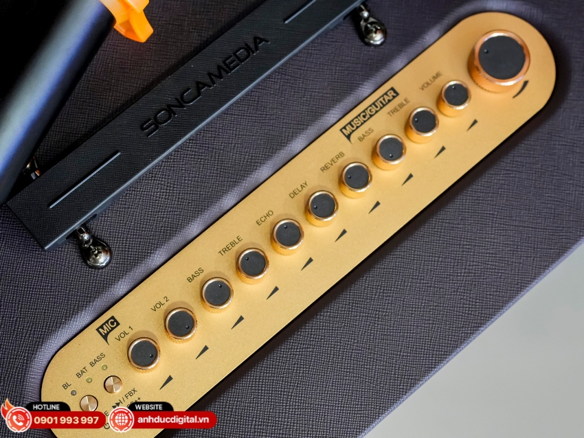 Loa Acnos FLAC 39 được tích hợp vang số và điều khiển bằng app SONCA MIXER