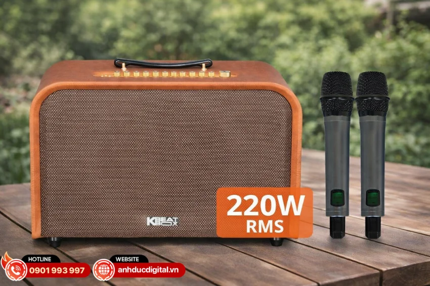 Loa Acnos Harmony V26 được trang bị c&ocirc;ng suất 220W RMS