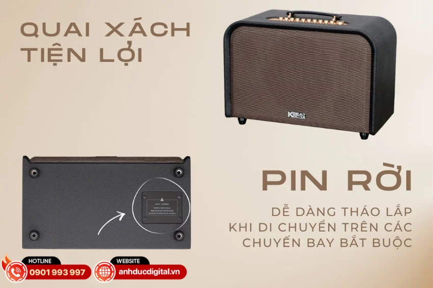 Acnos Harmony V26 sử dụng pin dung lượng lớn v&agrave; c&oacute; thể th&aacute;o rời