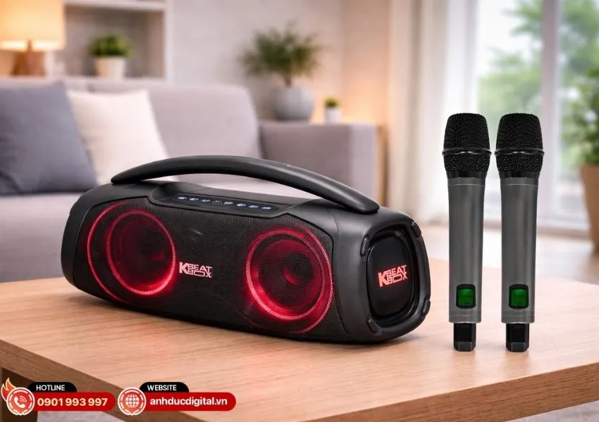 Loa Acnos Chill vỏ nhựa đen đ&egrave;n LED hiện đại