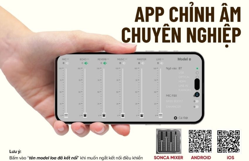 Ứng dụng SONCA Mixer điều khiển Acnos D’Auris 300