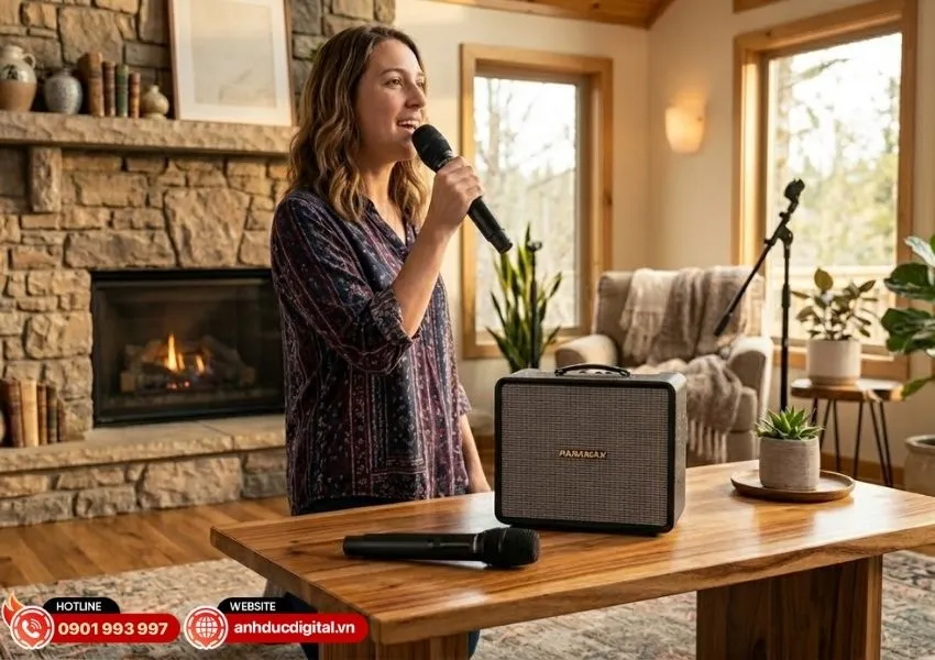 Bộ micro không dây sạc điện đi kèm loa di động Paramax Nice