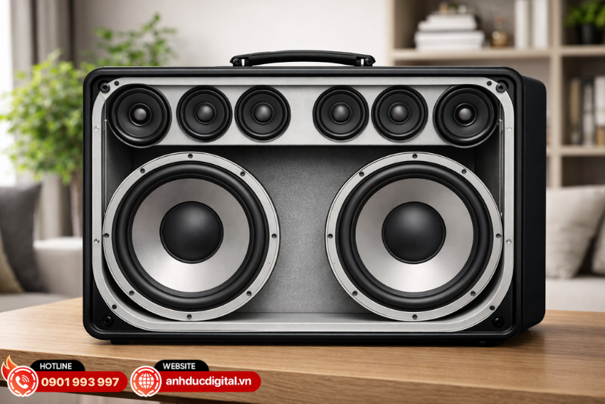 Paramax Sono Max được trang bị cấu h&igrave;nh 3 đường tiếng với tổng cộng 8 củ loa