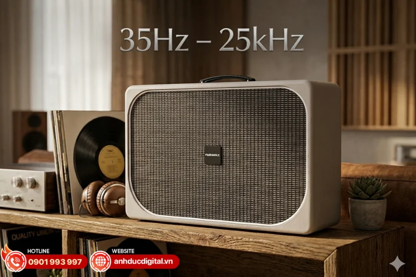 Loa Paramax Sono sở hữu dải tần rộng từ 35Hz đến 25kHz