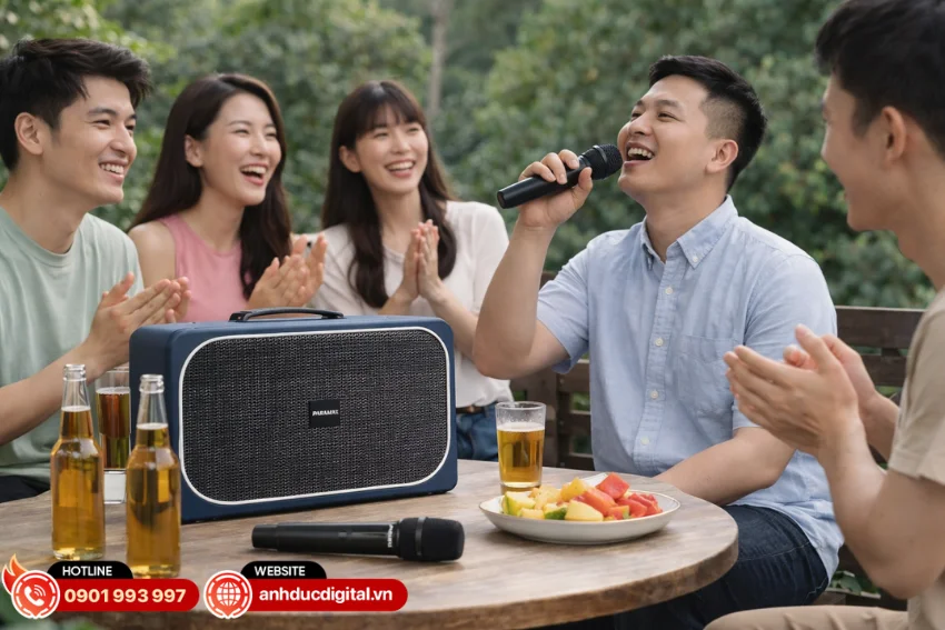 Loa Paramax Sono đi k&egrave;m 2 micro kh&ocirc;ng d&acirc;y UHF