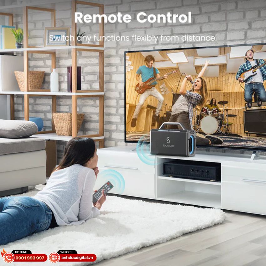 Loa di động karaoke K2 đi kèm với điều khiển từ xa