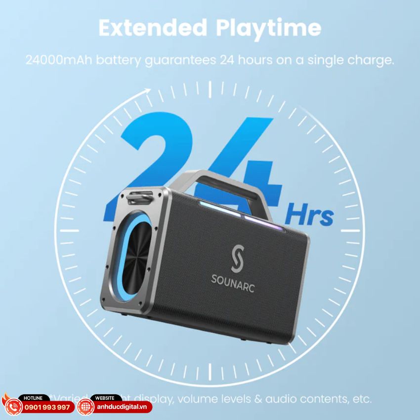 Thời gian chơi kéo dài vượt trội với loa karaoke kháng nước SOUNARC K2