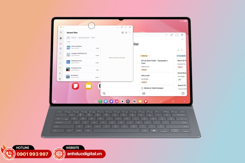 Samsung DeX trên Galaxy Tab S11 và S11 Ultra cho phép bạn mở rộng không gian làm việc lên đến 4 màn hình