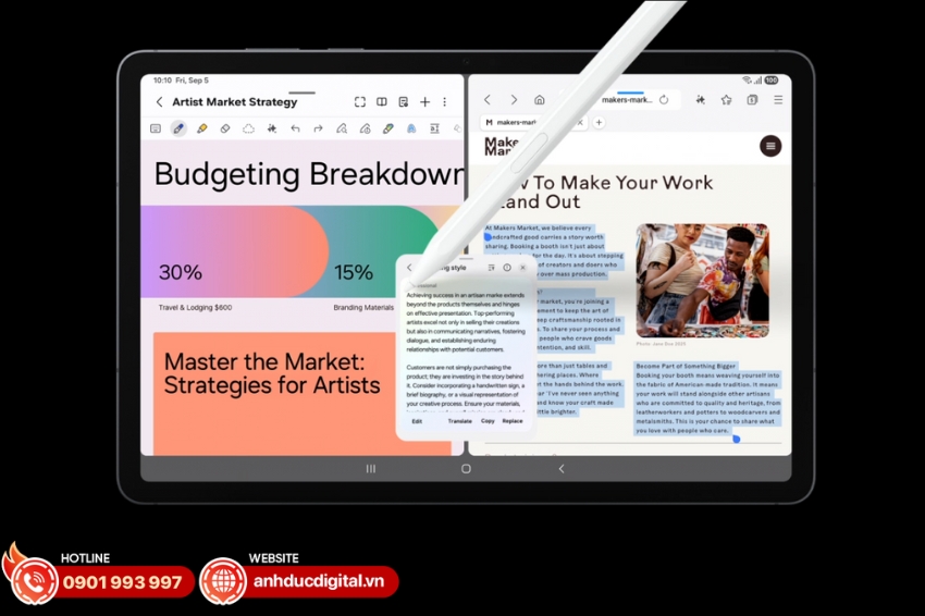 Galaxy AI trên Galaxy Tab S11 mang đến bộ công cụ hỗ trợ mạnh mẽ cho công việc