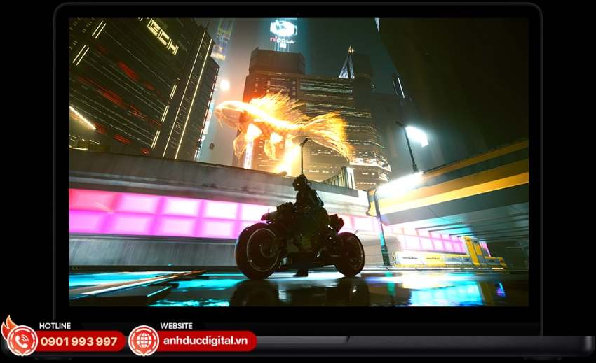 MacBook Pro 14 M5 được trang bị hệ thống 6 loa cao cấp hỗ trợ Spatial Audio và Dolby Atmos