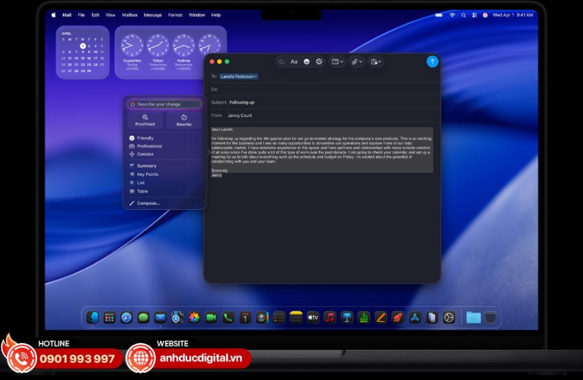 MacBook Pro M5 Max được t&iacute;ch hợp Apple Intelligence&nbsp;mang đến khả năng xử l&yacute; AI mạnh mẽ