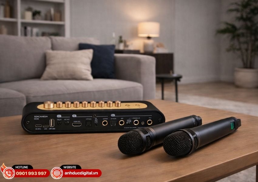 Cổng kết nối Acnos Mi36 đa dạng hỗ trợ loa sub 2.1