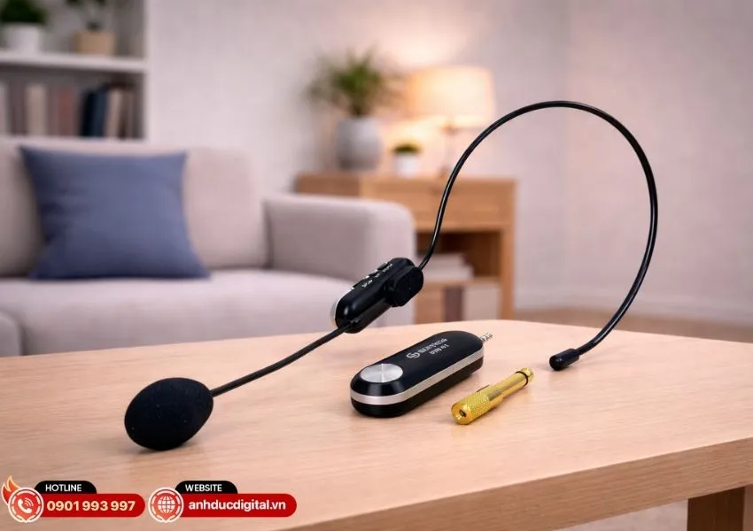 Micro đeo đầu Sumico HW-01 thiết kế gọng mảnh, đệm tai &ecirc;m &aacute;i