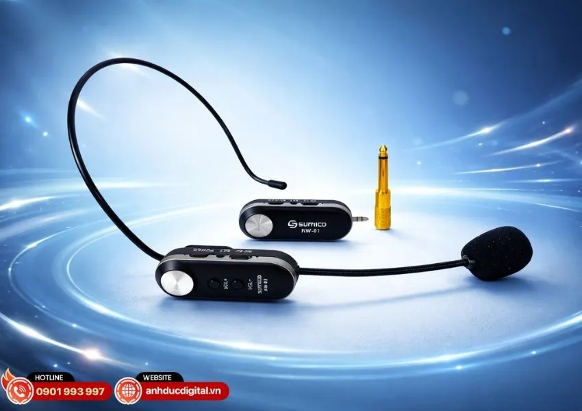 Cận cảnh đầu micro h&uacute;t &acirc;m chống nhiễu của Sumico HW-01.