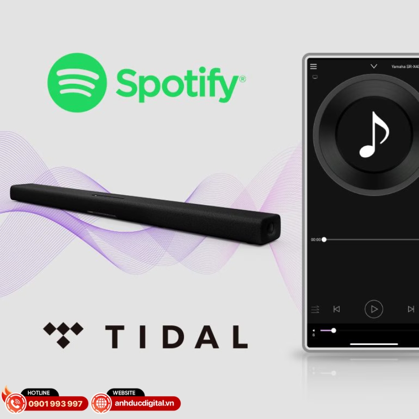 soundbar Yamaha SR-X50A kết nối âm nhạc trực tuyến