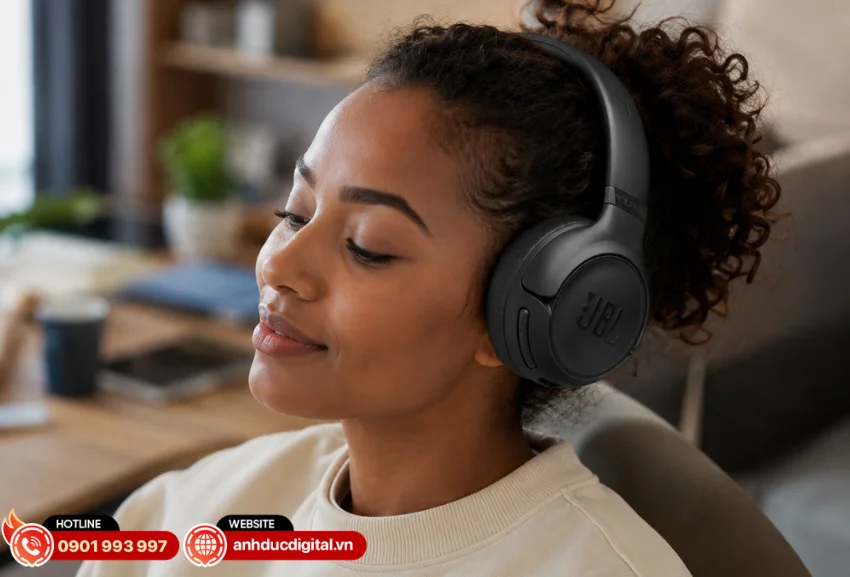  JBL Tune 530BT ph&ugrave; hợp để nghe nhạc, xem phim, nghe podcast hay chơi c&aacute;c tựa game giải tr&iacute; nhẹ