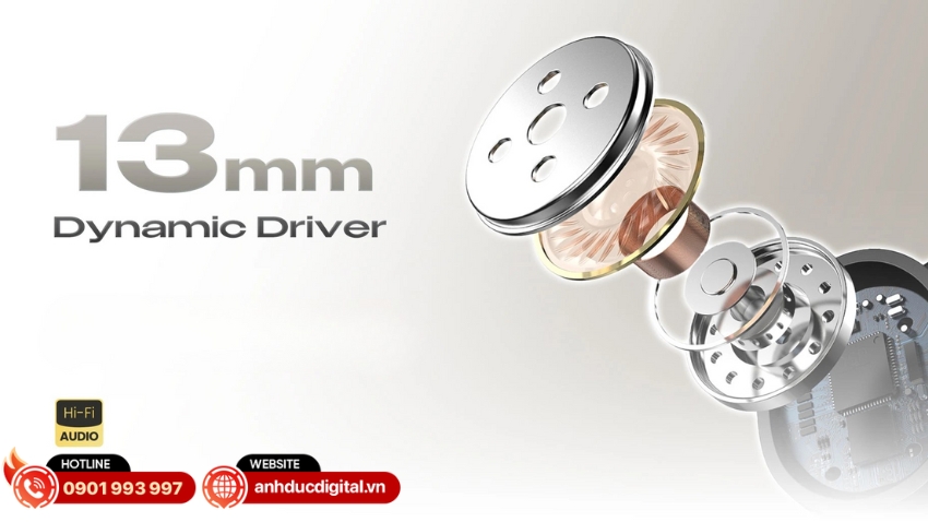 Alpha Works CURVE 300 được trang bị driver Dynamic k&iacute;ch thước lớn 13mm