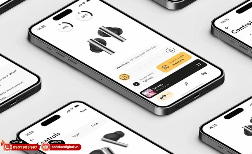 Điều khiển Force Control trên tai nghe B&O Beo Grace với thao tác lực nhẹ