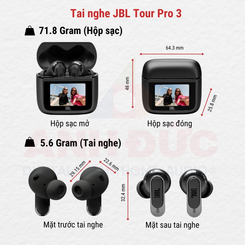 Tai nghe JBL Tour Pro 3 tổng quan