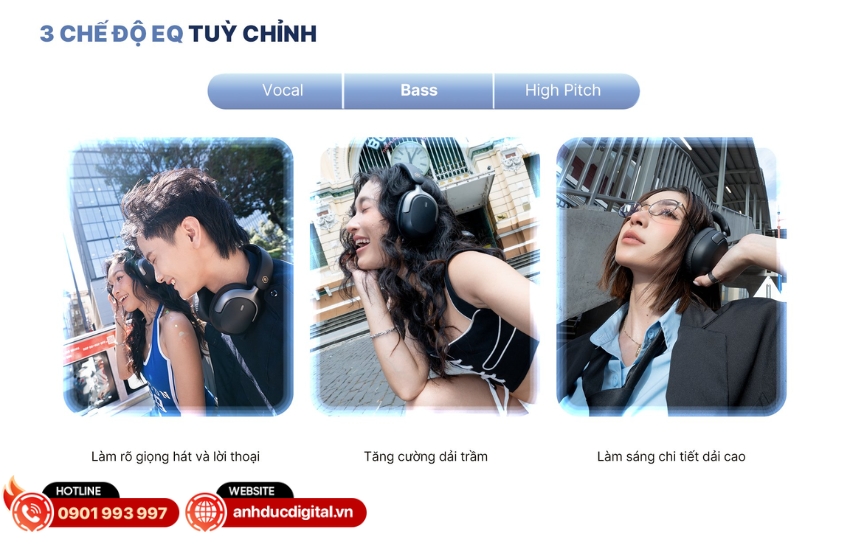Tai nghe Alpha Works FLEX 688 hỗ trợ 3 chế độ EQ linh hoạt