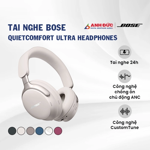 Tai nghe Bose QuietComfort Ultra Headphones | White Smoke (Chính Hãng)