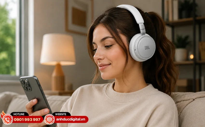 JBL Live 680NC hỗ trợ kết nối đa điểm 2 thiết bị Bluetooth c&ugrave;ng l&uacute;c