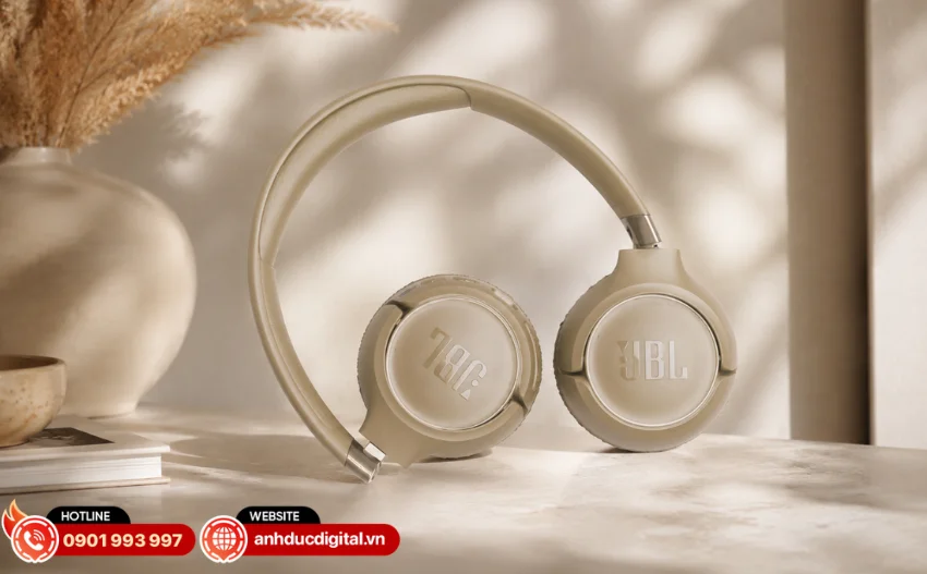 Tai nghe JBL Tune 680NC sở hữu thiết kế on-ear hiện đại, &ocirc;m tai thoải m&aacute;i, gấp gọn