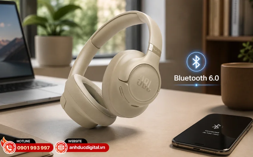 Tai nghe JBL Tune 730BT được trang bị c&ocirc;ng nghệ kết nối Bluetooth 6.0