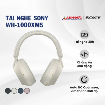 Tai nghe Sony WH-1000XM5 | Silver (Chính Hãng)