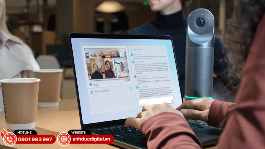 Meeting Pro 2 t&iacute;ch hợp trợ l&yacute; AI SmartNote gi&uacute;p chuyển đổi giọng n&oacute;i th&agrave;nh văn bản tự động
