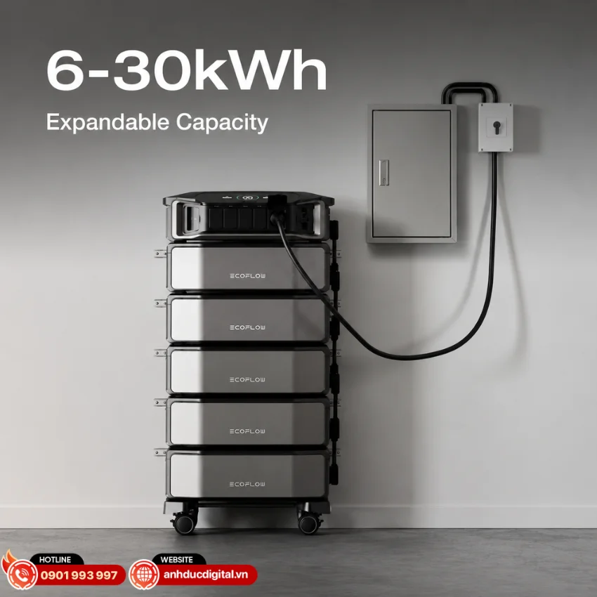 DELTA Pro Ultra Inverter được thiết kế để kết hợp với hệ thống pin mở rộng