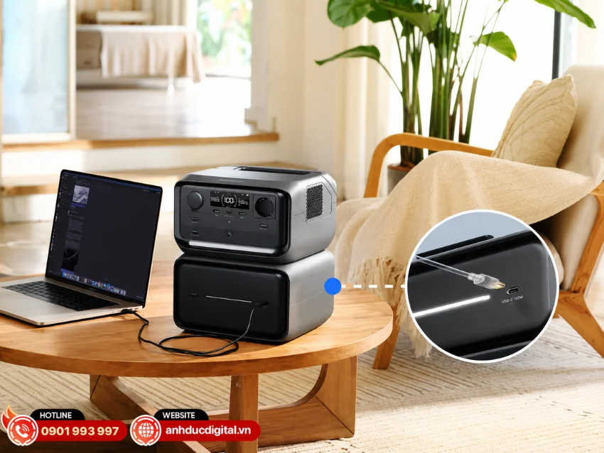 EcoFlow EB300 còn có thể hoạt động như một bộ pin dự phòng dung lượng lớn