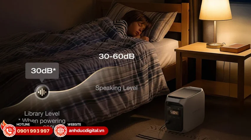 DELTA 3 Classic vận h&agrave;nh cực kỳ &ecirc;m &aacute;i với độ ồn dưới 30dB ở mức tải thấp