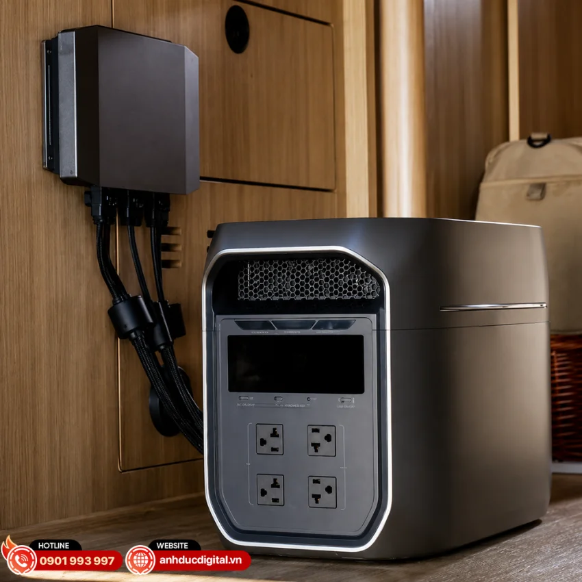 EcoFlow DELTA 3 Max Plus có khả năng sạc cực nhanh với công suất AC lên tới 2300W
