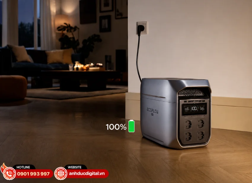 EcoFlow DELTA 3 Max hỗ trợ công suất sạc AC lên đến 2300W