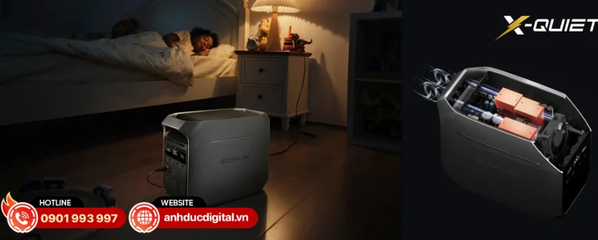 EcoFlow DELTA 3 Plus hoạt động &ecirc;m &aacute;i chỉ 30dB