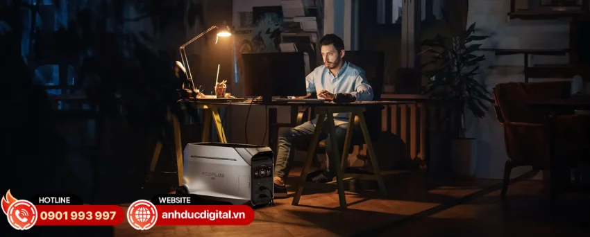 EcoFlow DELTA Pro 3 được tích hợp chức năng UPS với thời gian chuyển đổi nguồn chỉ 10ms