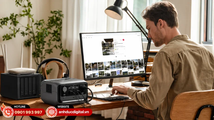 EcoFlow RIVER 3 Max Plus được trang bị tính năng UPS chuyên nghiệp với thời gian chuyển mạch dưới 10ms