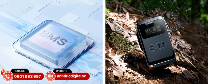 Trạm sạc EcoFlow Trail 200 sử dụng pin LFP bền bỉ c&ugrave;ng hệ thống BMS an to&agrave;n
